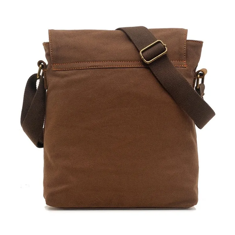 AUGUR 9088 Retro Vertical Style Canvas Shoulder Messenger Crossby Bag(Coffee)