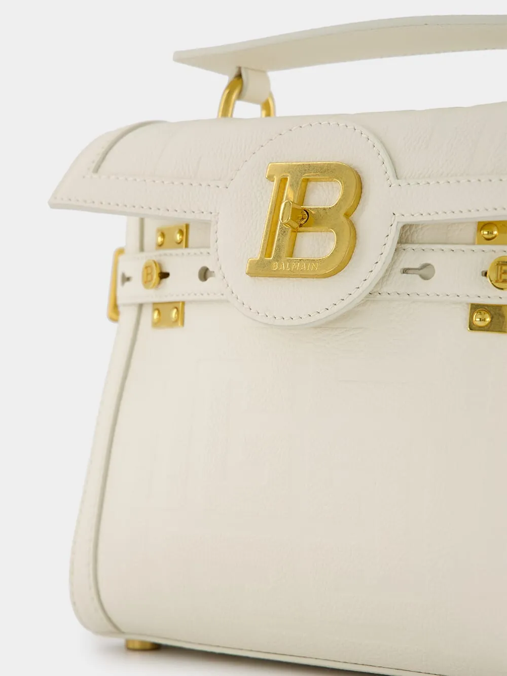 B-Buzz 23 Grained Leather White Tote