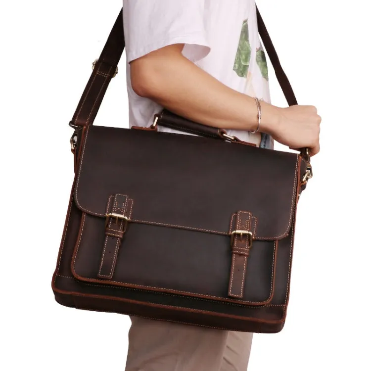 B515 Men 15.6 Inch Business Briefcase Multi-Function Laptop Bag(Brown)