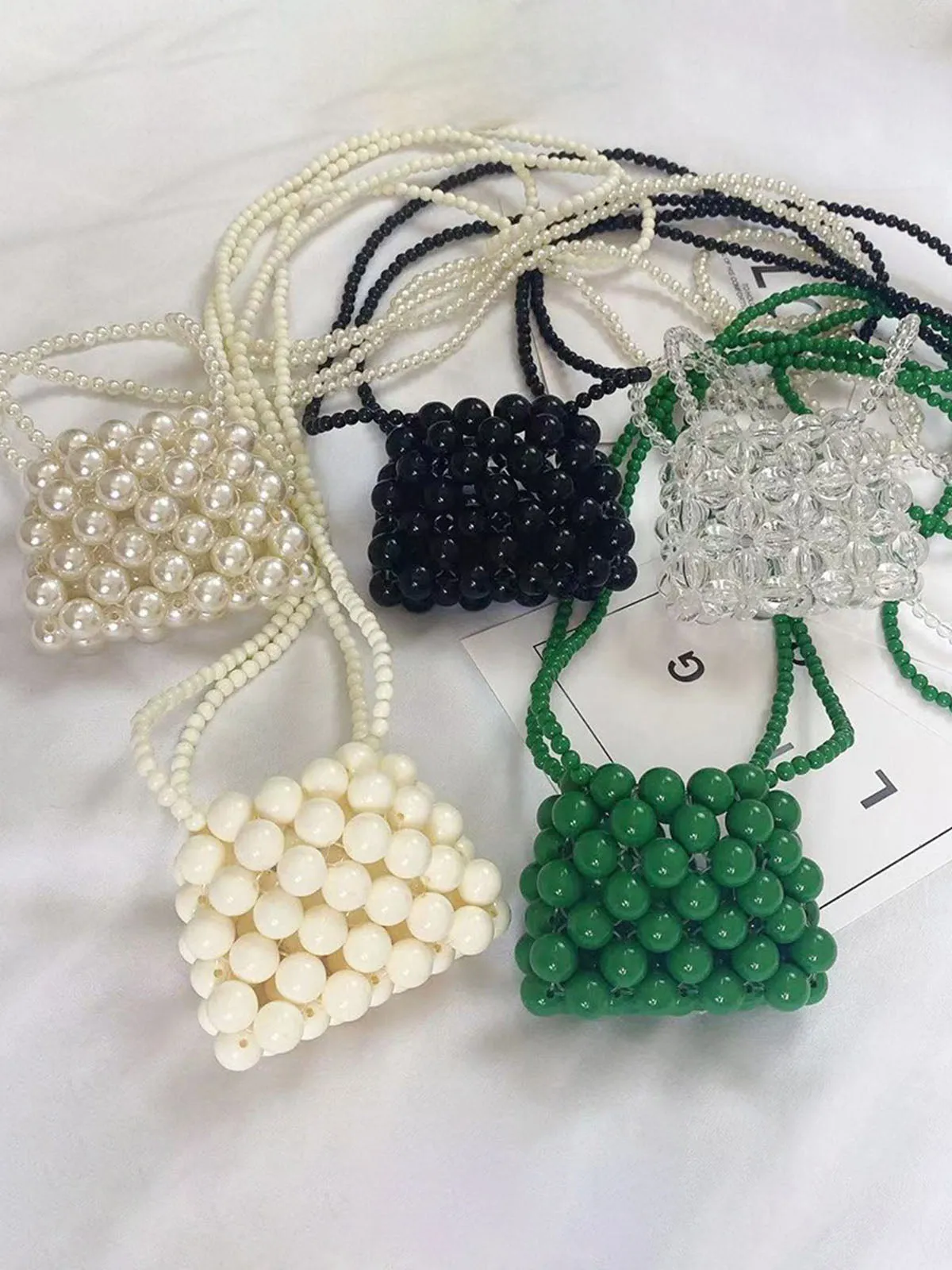 Beaded Pearl Mini Crossbody Bag