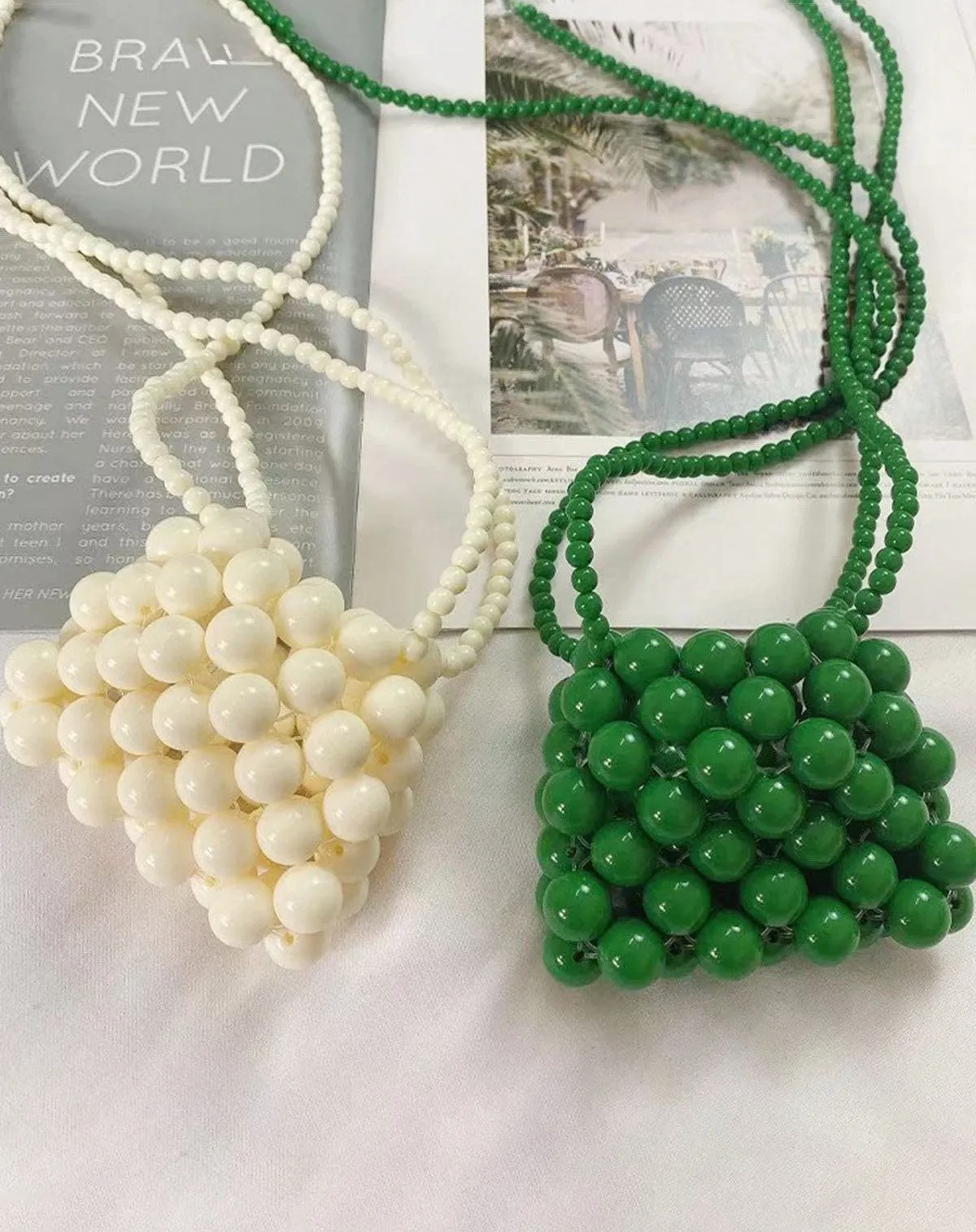 Beaded Pearl Mini Crossbody Bag