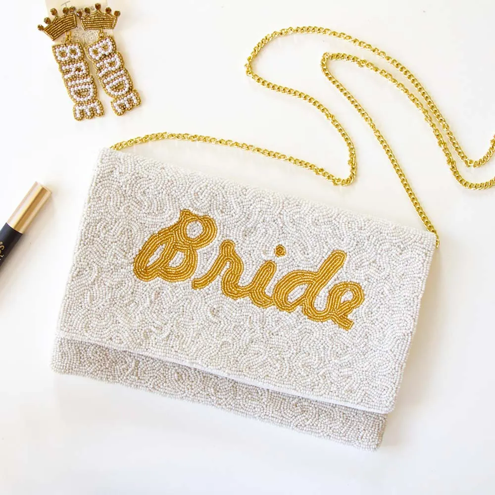 Bridal Clutch Bag (Gold Text)