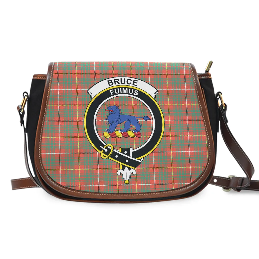 Bruce Ancient Tartan Saddle Bag with Family Crest