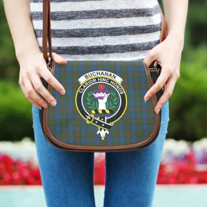 Buchanan Hunting Tartan Saddle Bag with Family Crest