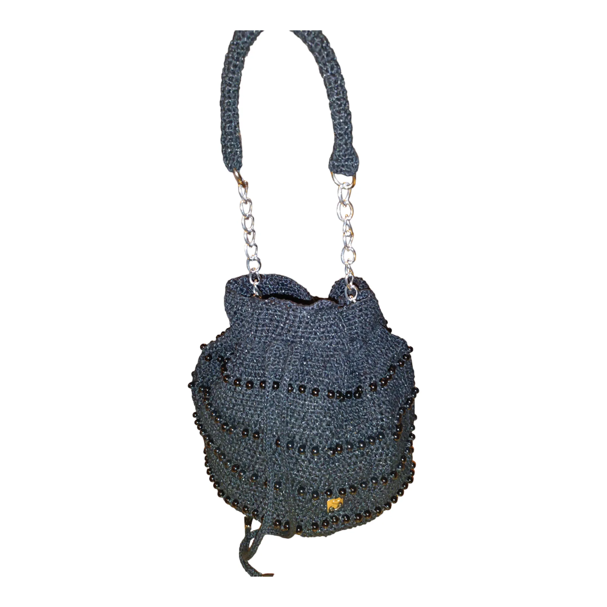 CHIC BEADED BUCKET BAG