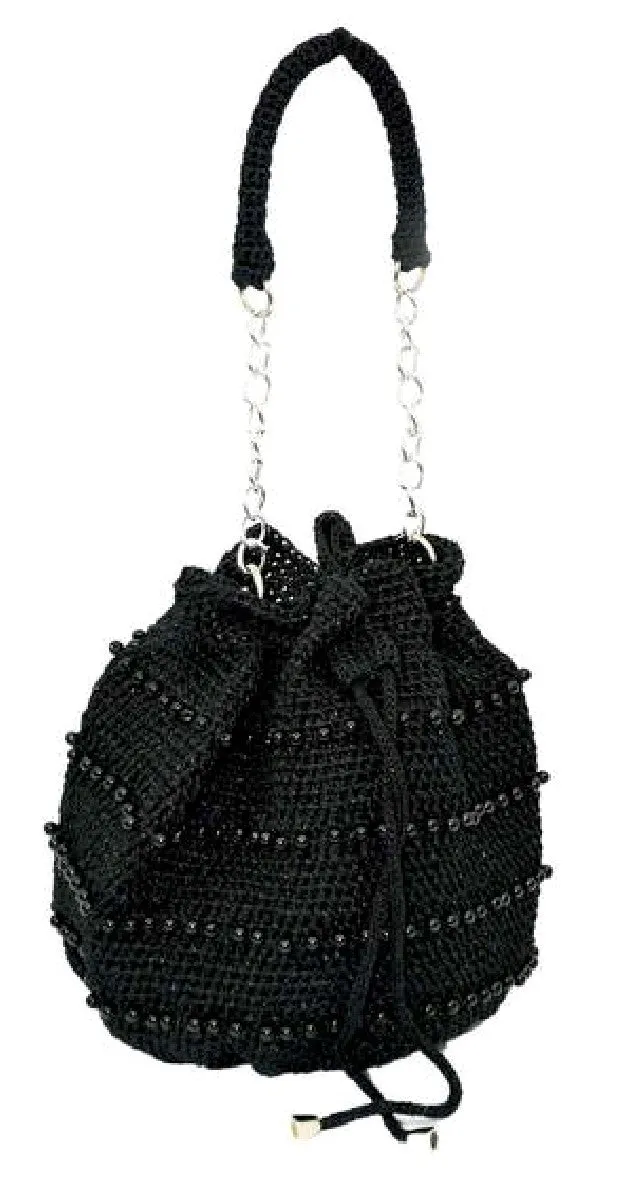 CHIC BEADED BUCKET BAG