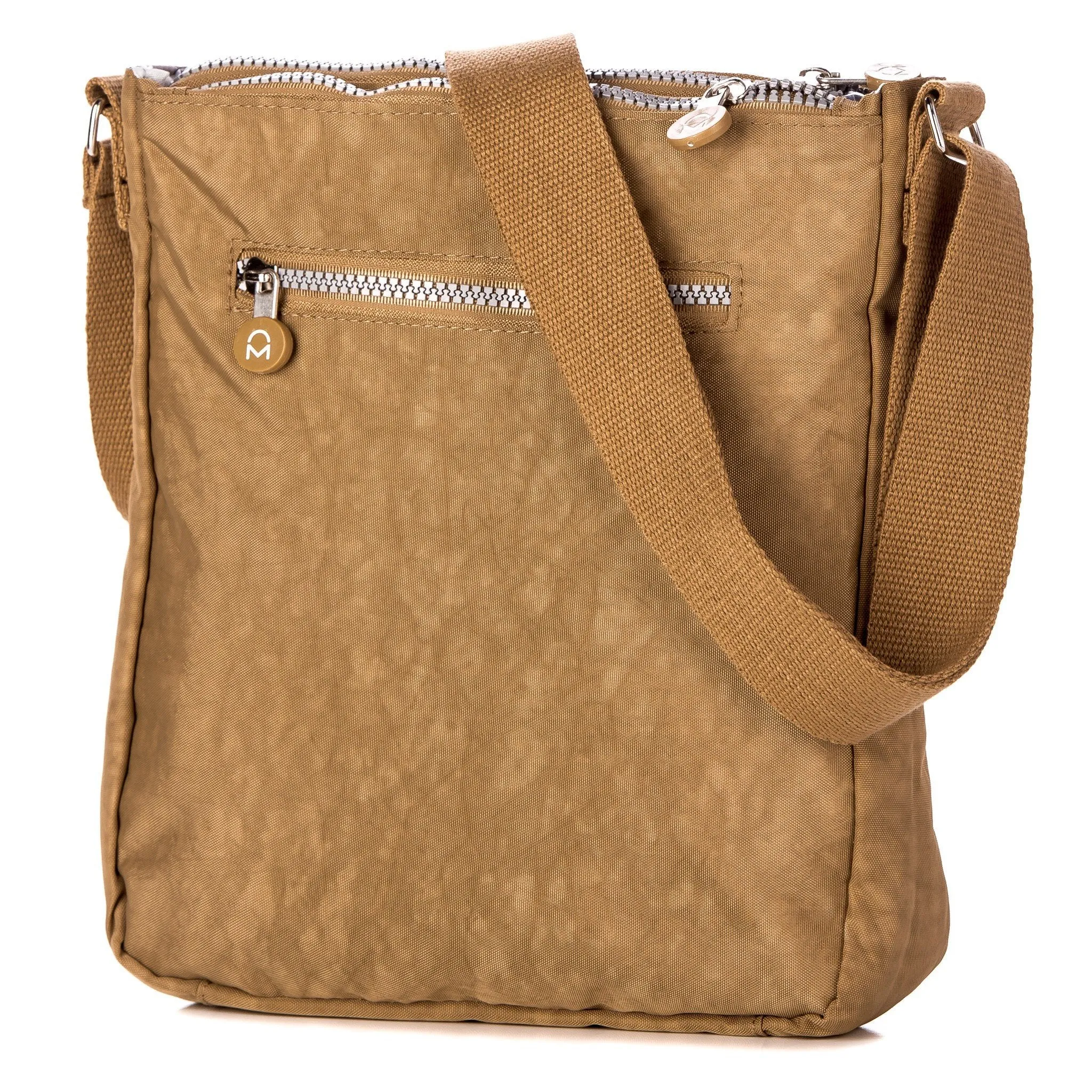 Crinkle Nylon 'Explorer' Crossbody Handbag - Khaki