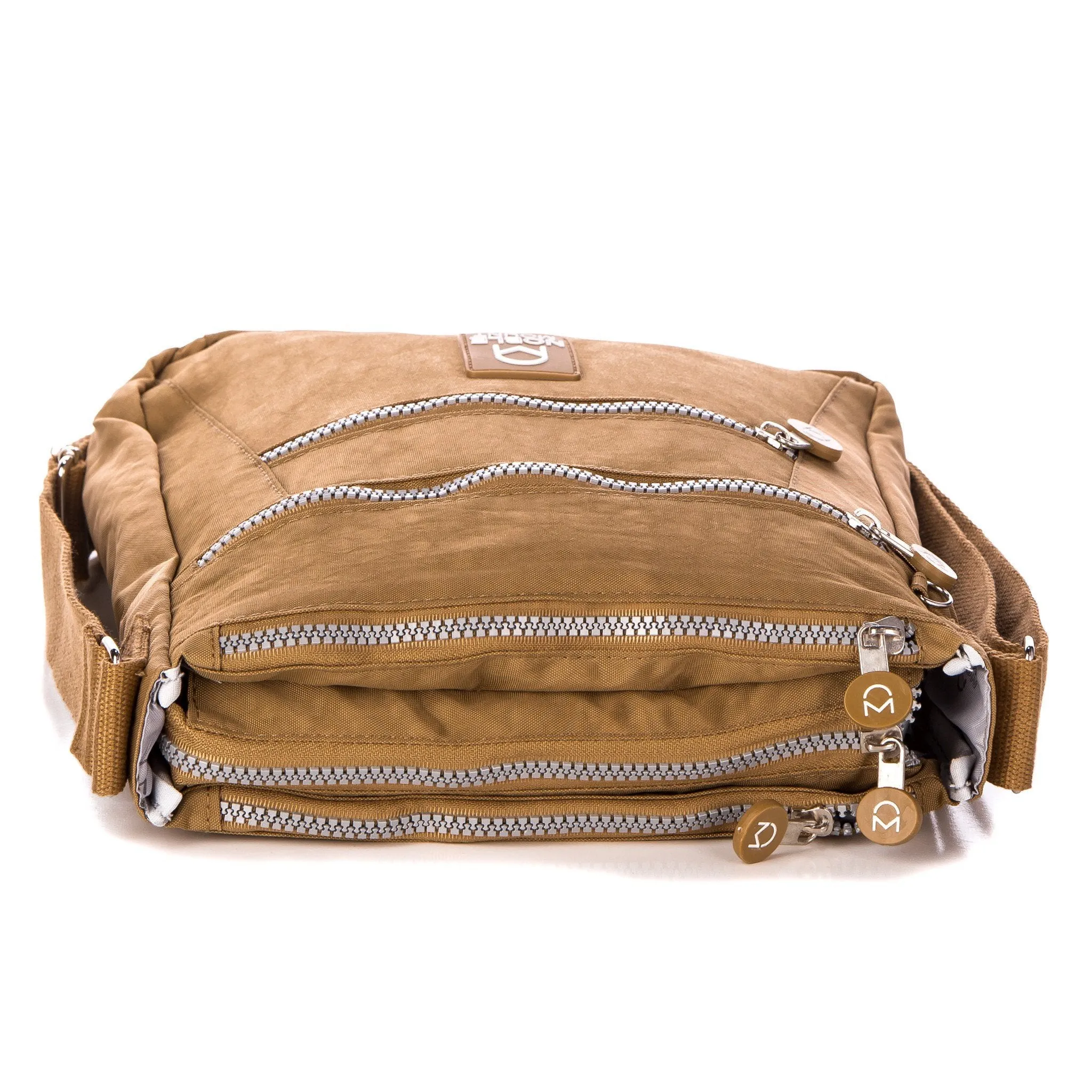 Crinkle Nylon 'Explorer' Crossbody Handbag - Khaki