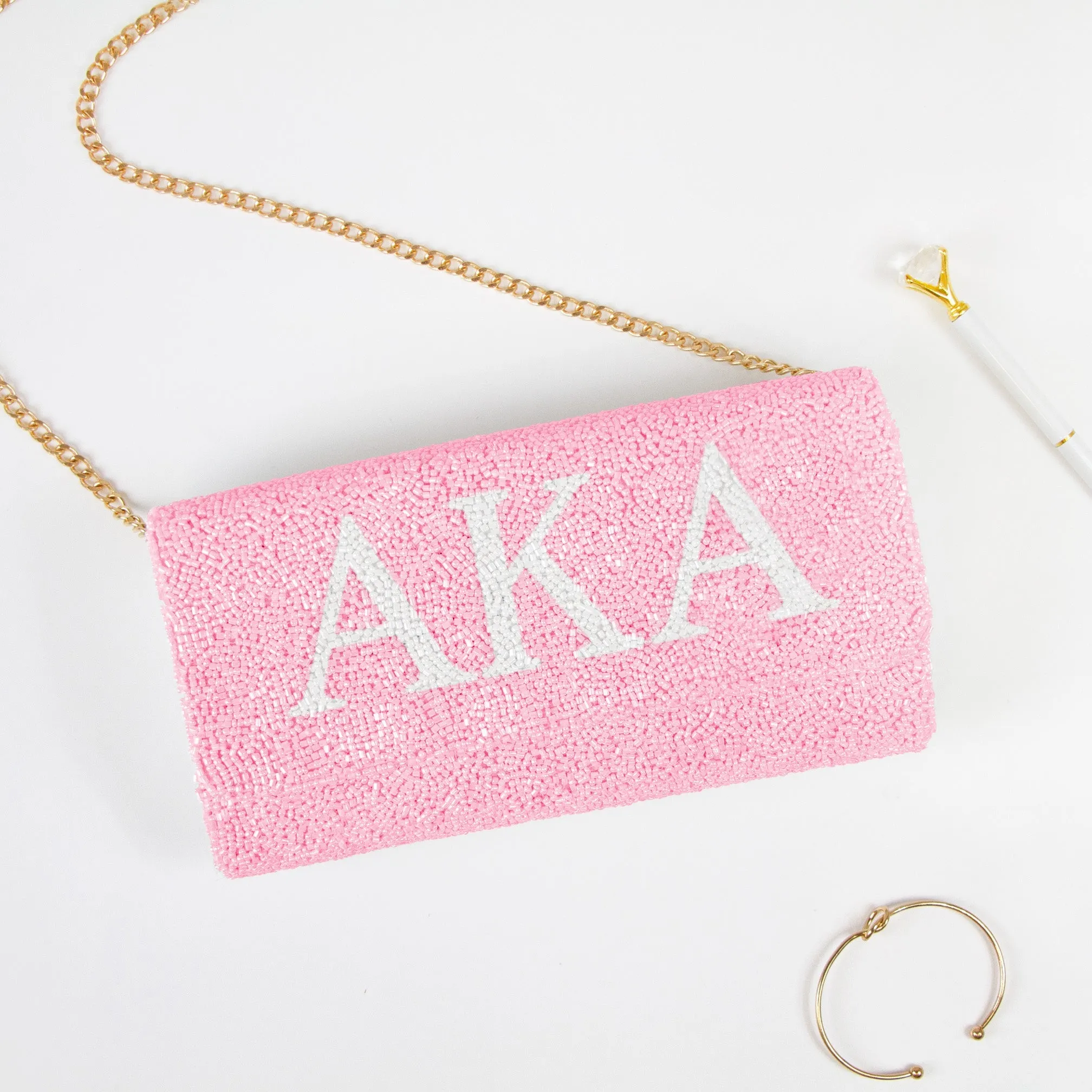 Custom Sorority Beaded Clutch Bag