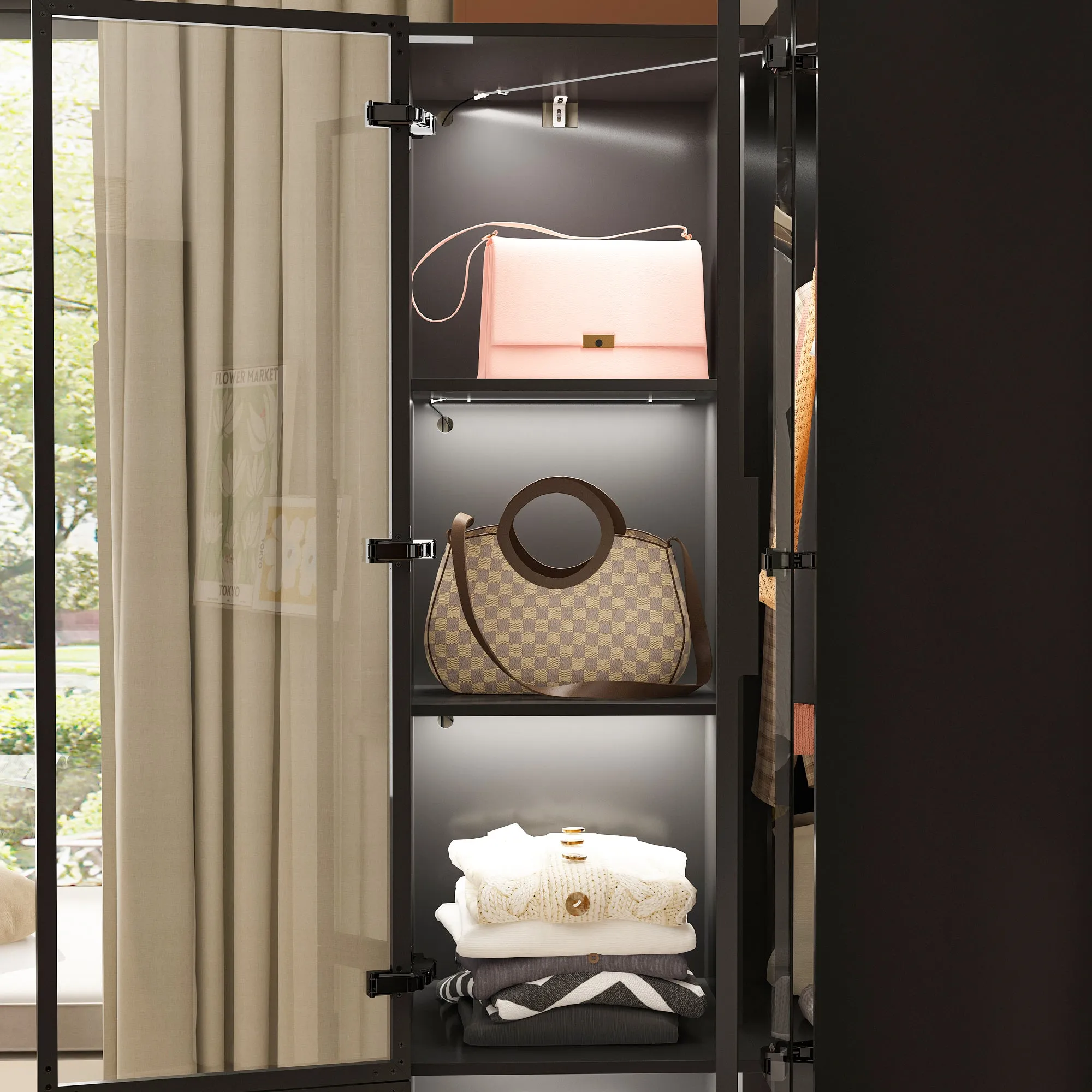 Deluxe Corner Wardrobe with LED Lighting