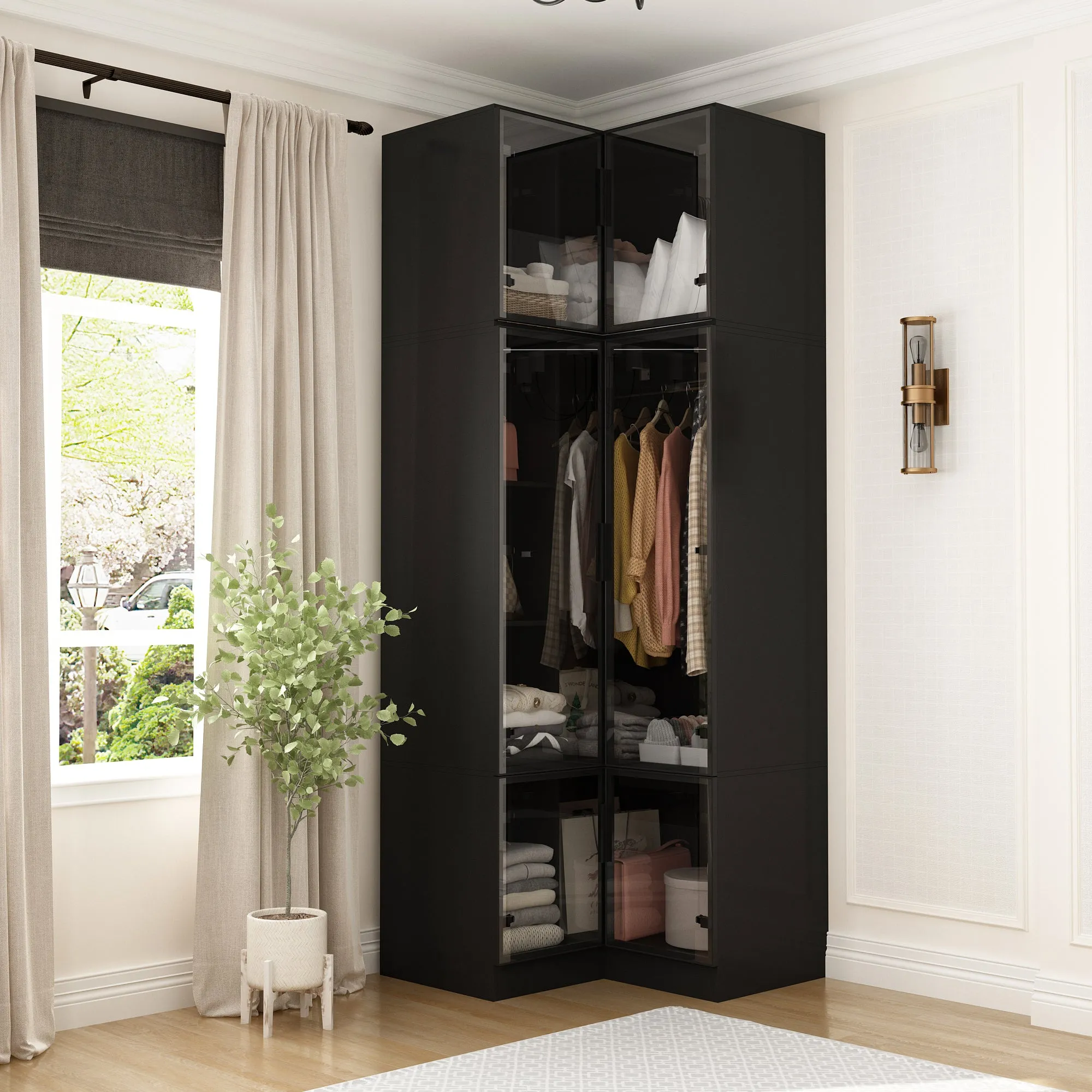 Deluxe Corner Wardrobe with LED Lighting