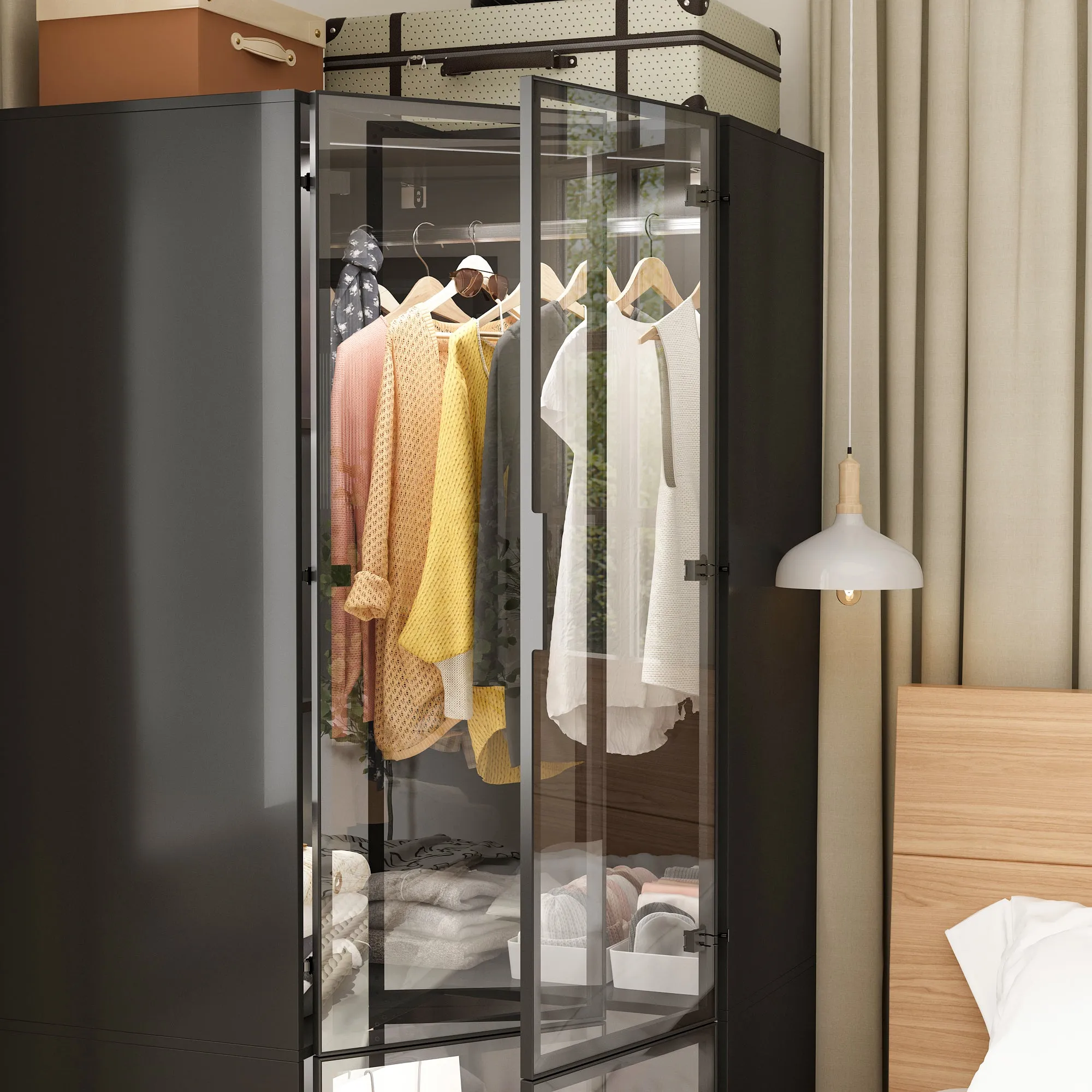 Deluxe Corner Wardrobe with LED Lighting