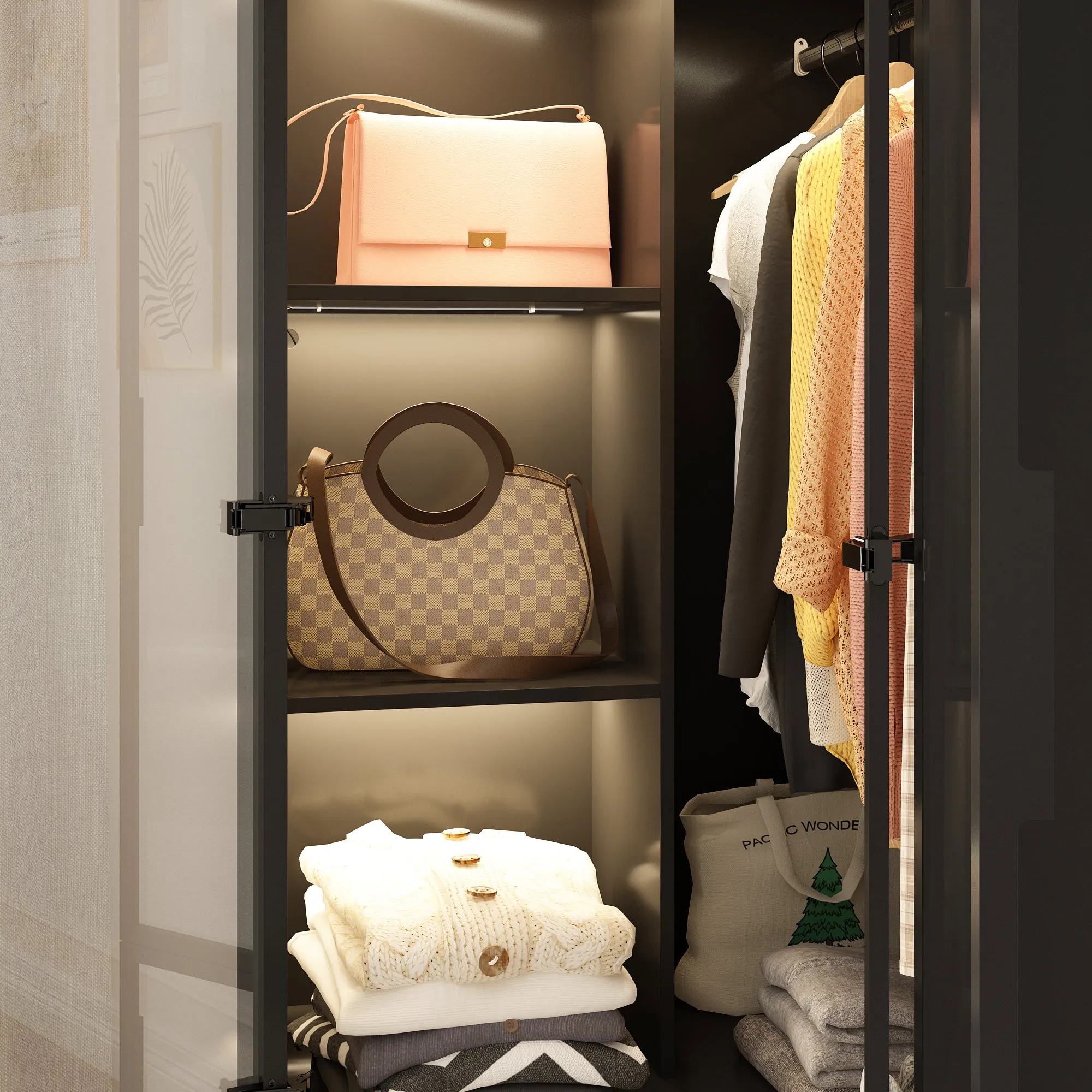 Deluxe Corner Wardrobe with LED Lighting