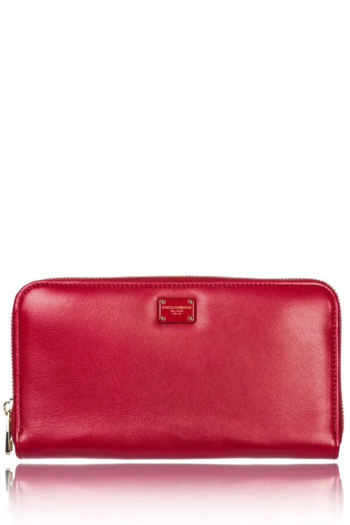 DOLCE & GABBANA DOLCE Red Leather Wallet