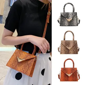 Fashion Metal Retro Serpentine Square Pack crossbody bags