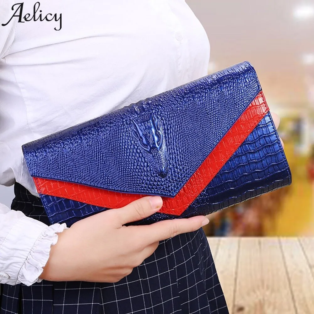 Fashion Women Alligator Crocodile  Long Wallet