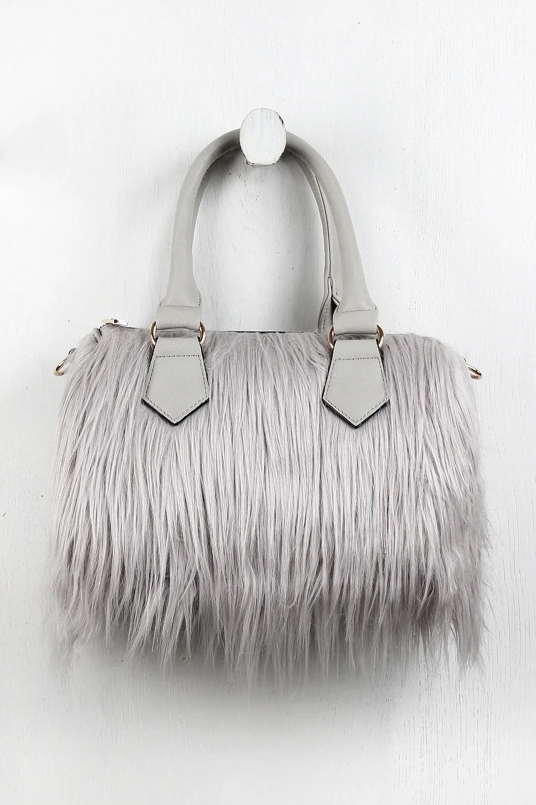 Faux Fur Satchel Bag