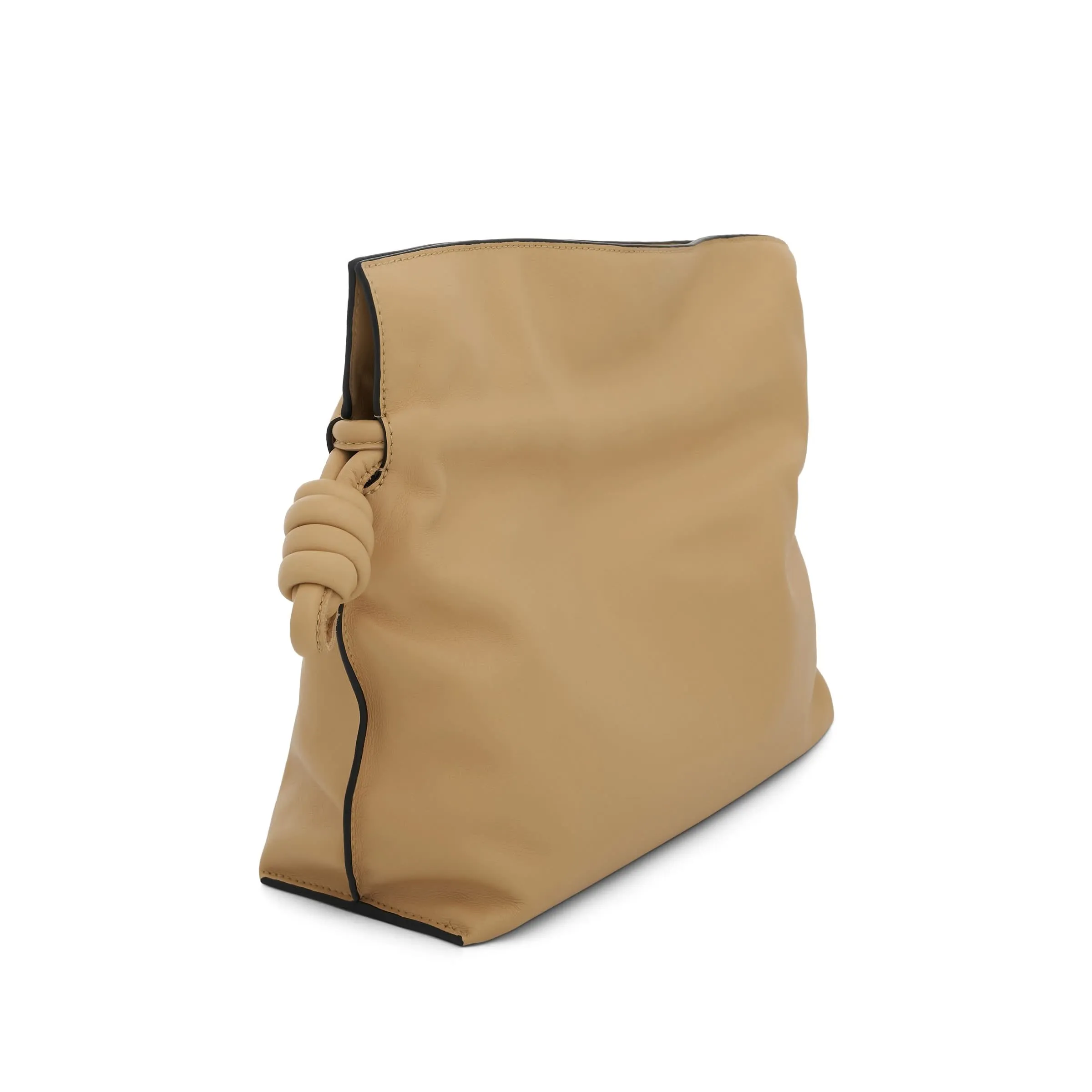 Flamenco Clutch in Nappa Calfskin in Dark Butter