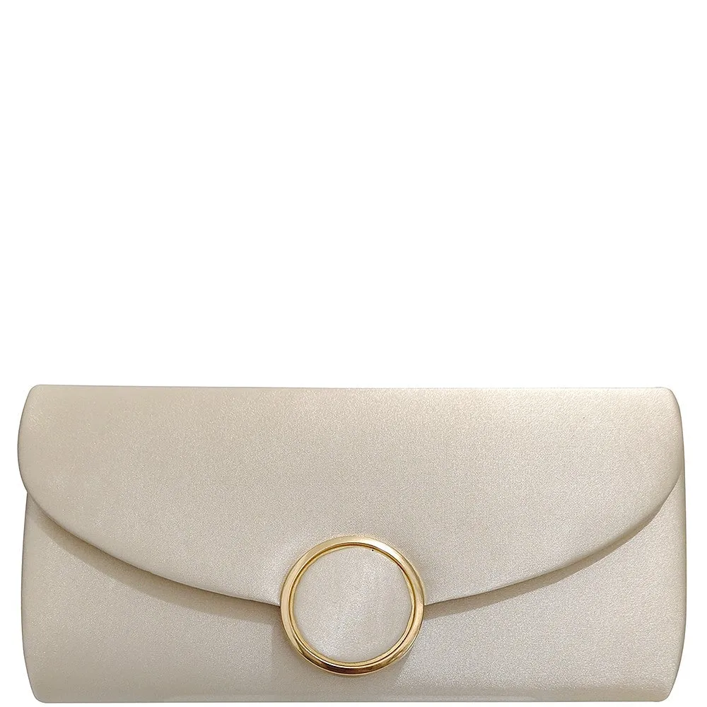 Gold Smooth Ring Texture Clutch Bag