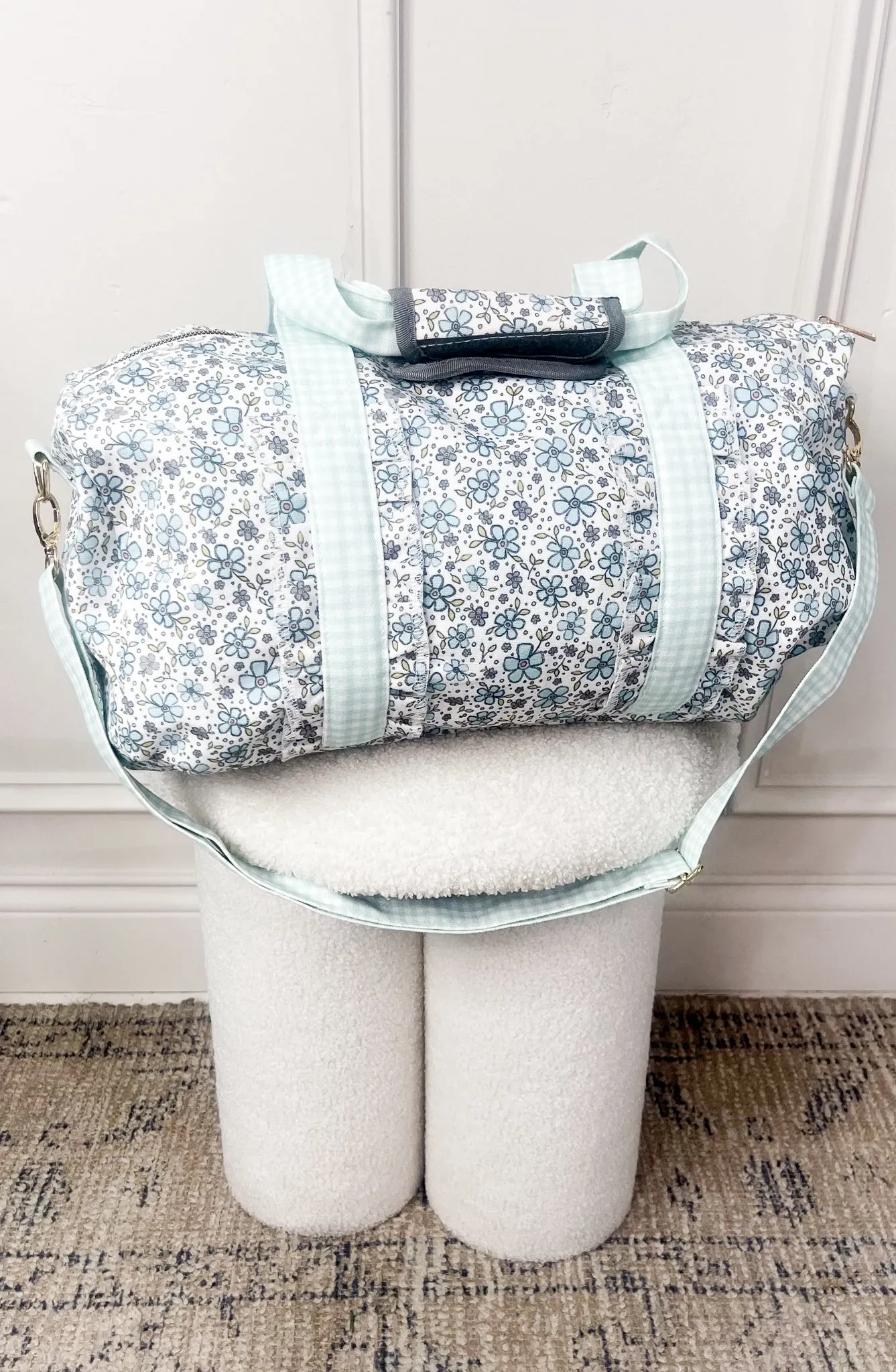 Green Floral Travel Bag