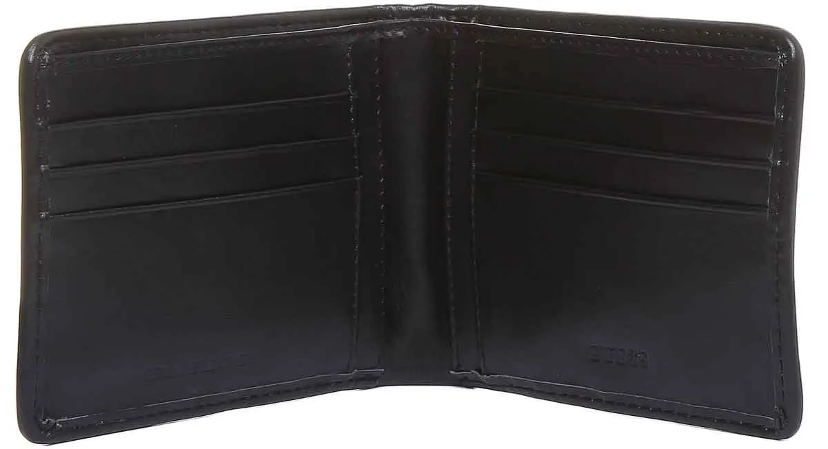 Guess Dan Logo Men's Flat Billfold Leather Wallet In Black