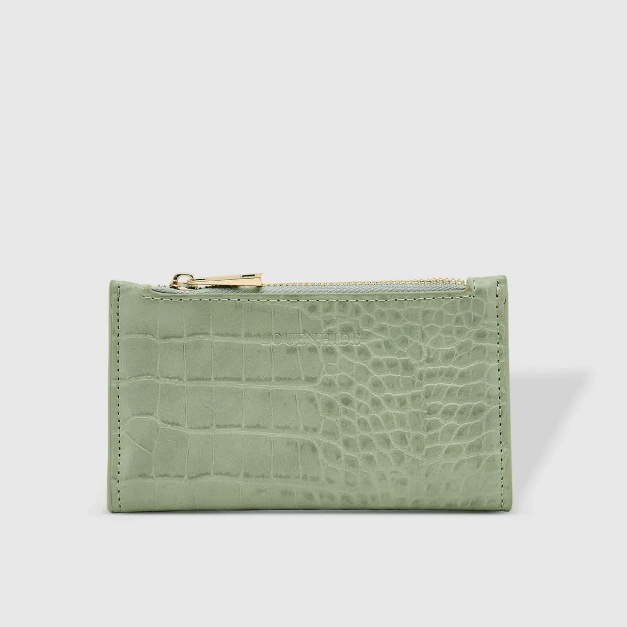 Mint Green Ivy Croc Pattern Compact Cardholder