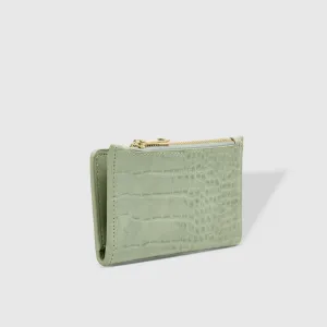 Mint Green Ivy Croc Pattern Compact Cardholder