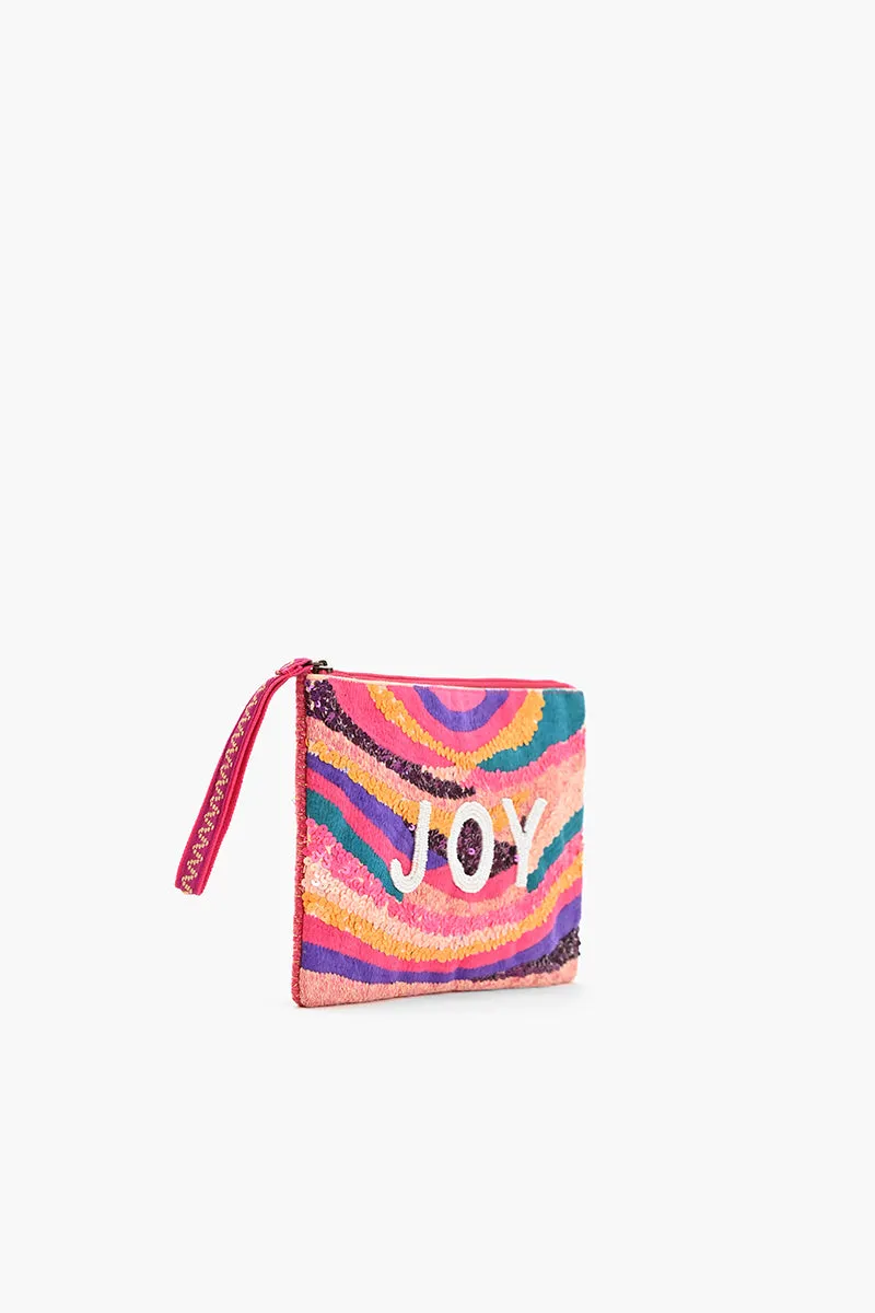 Joy Embellished Wristlet Clutch