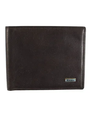 Kiton Wallet - Brown Smooth Leather Men Wallet Bifold