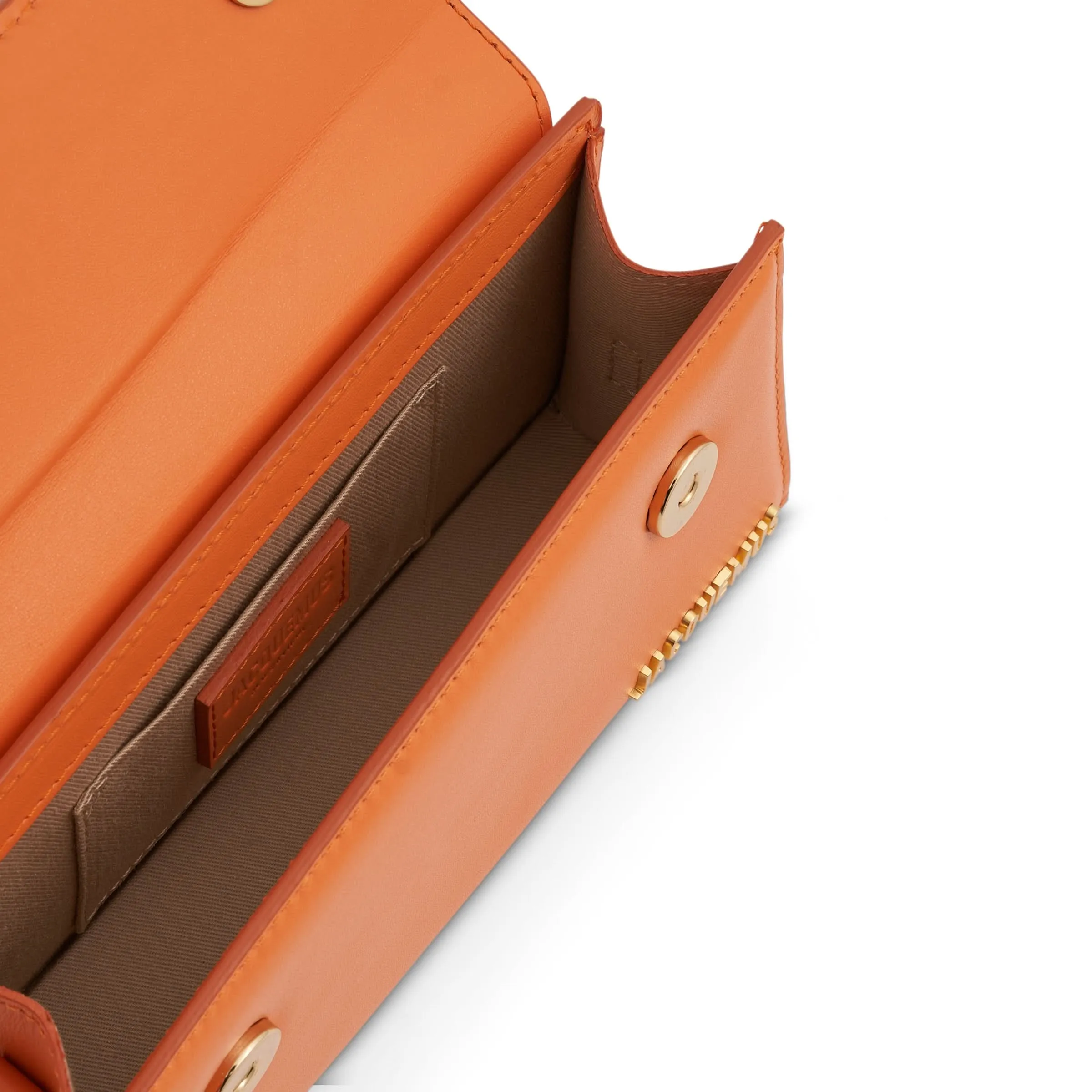 Le Chiquito Long Leather Bag in Orange