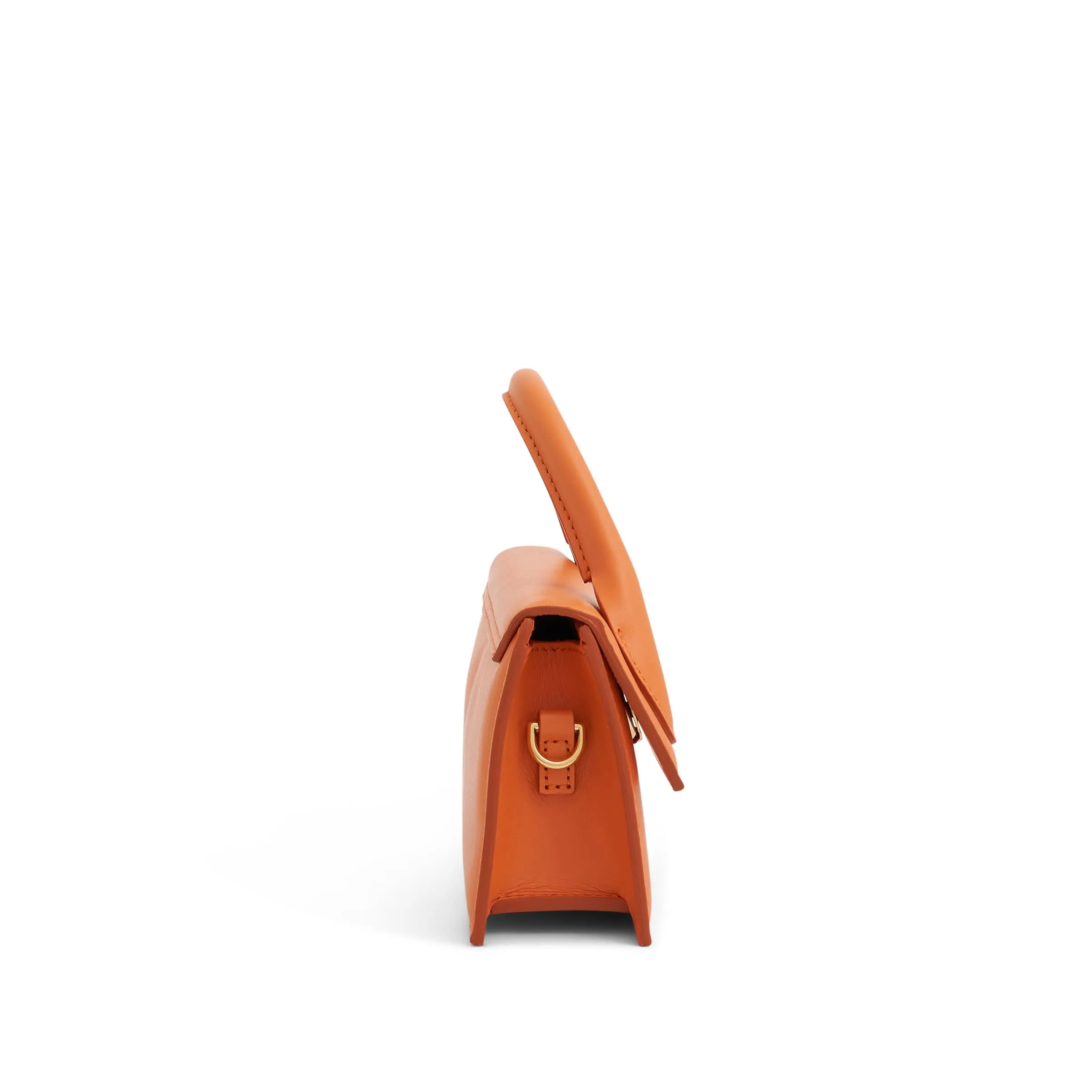 Le Chiquito Long Leather Bag in Orange