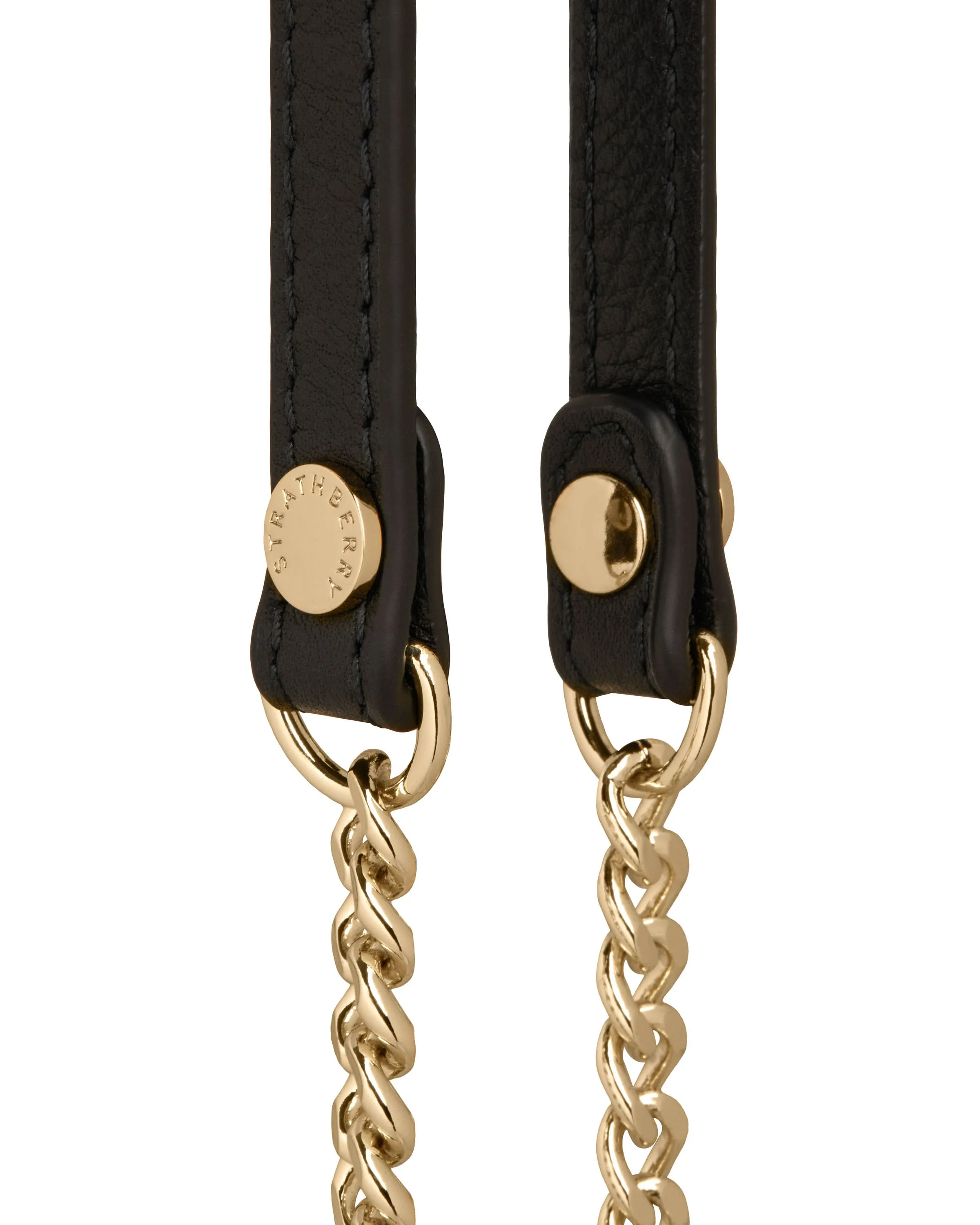 Leather and Chain Strap - Black