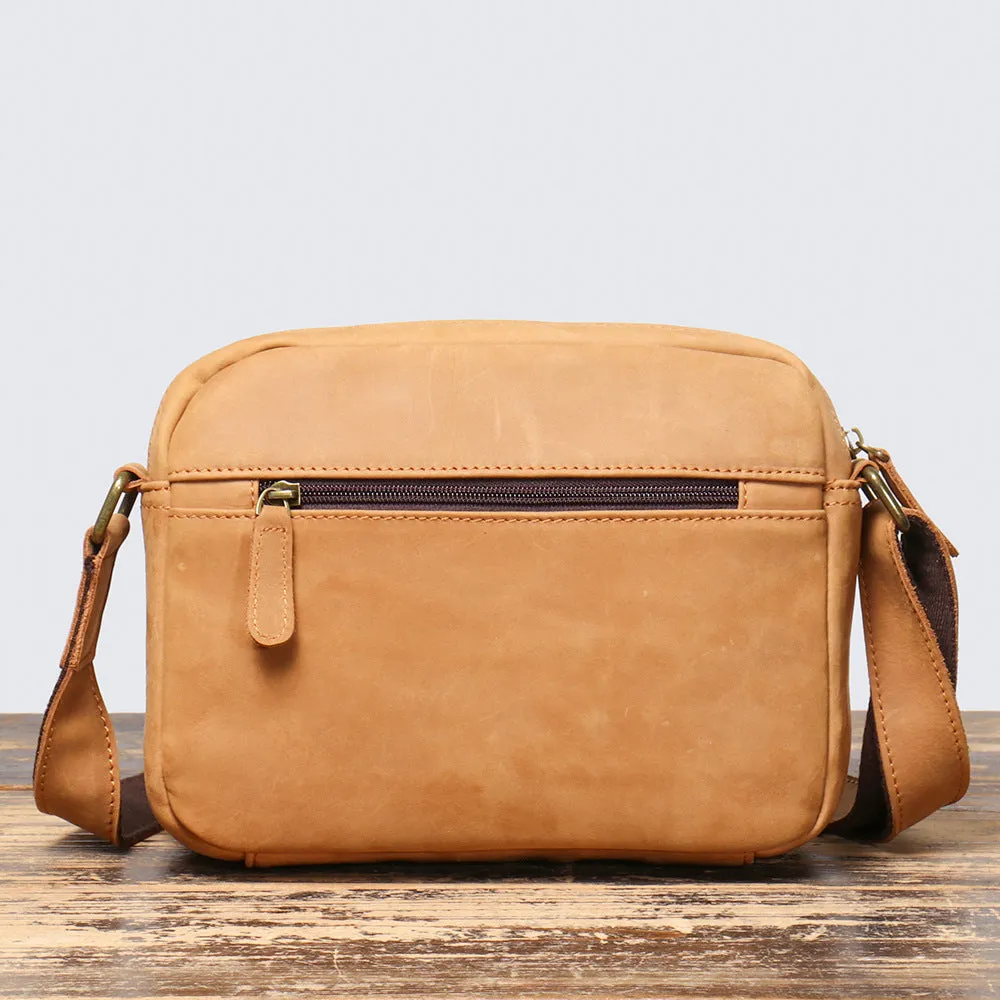 Leather Messenger Bag Mens Casual Shoulder Bag