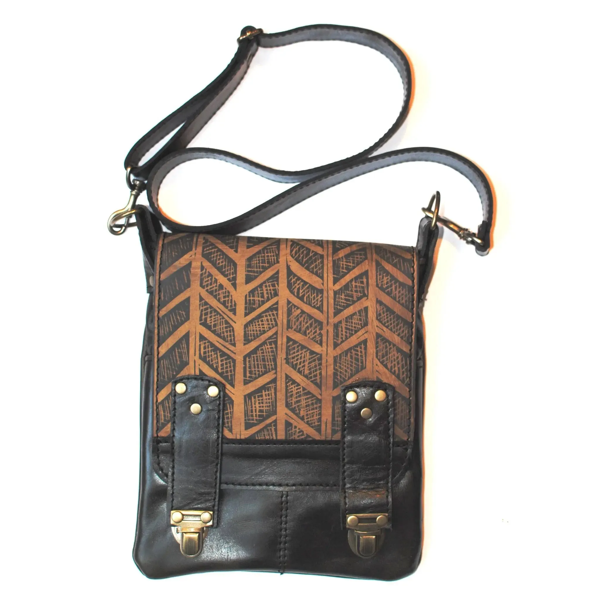 Leeds Handbag in Herringbone Print by Christina Hankins