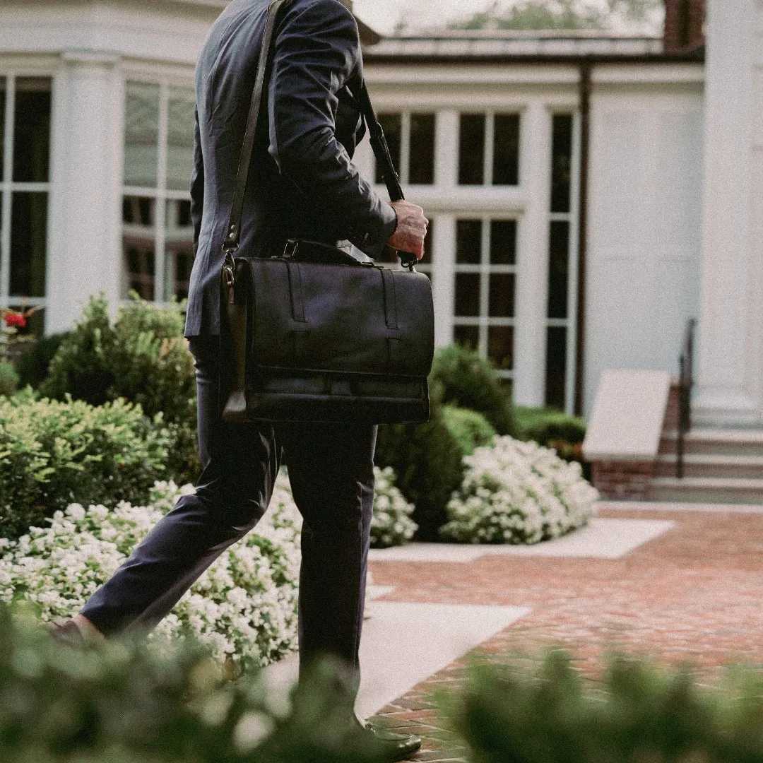 Limited Edition Jefferson Leather Messenger Bag | Black