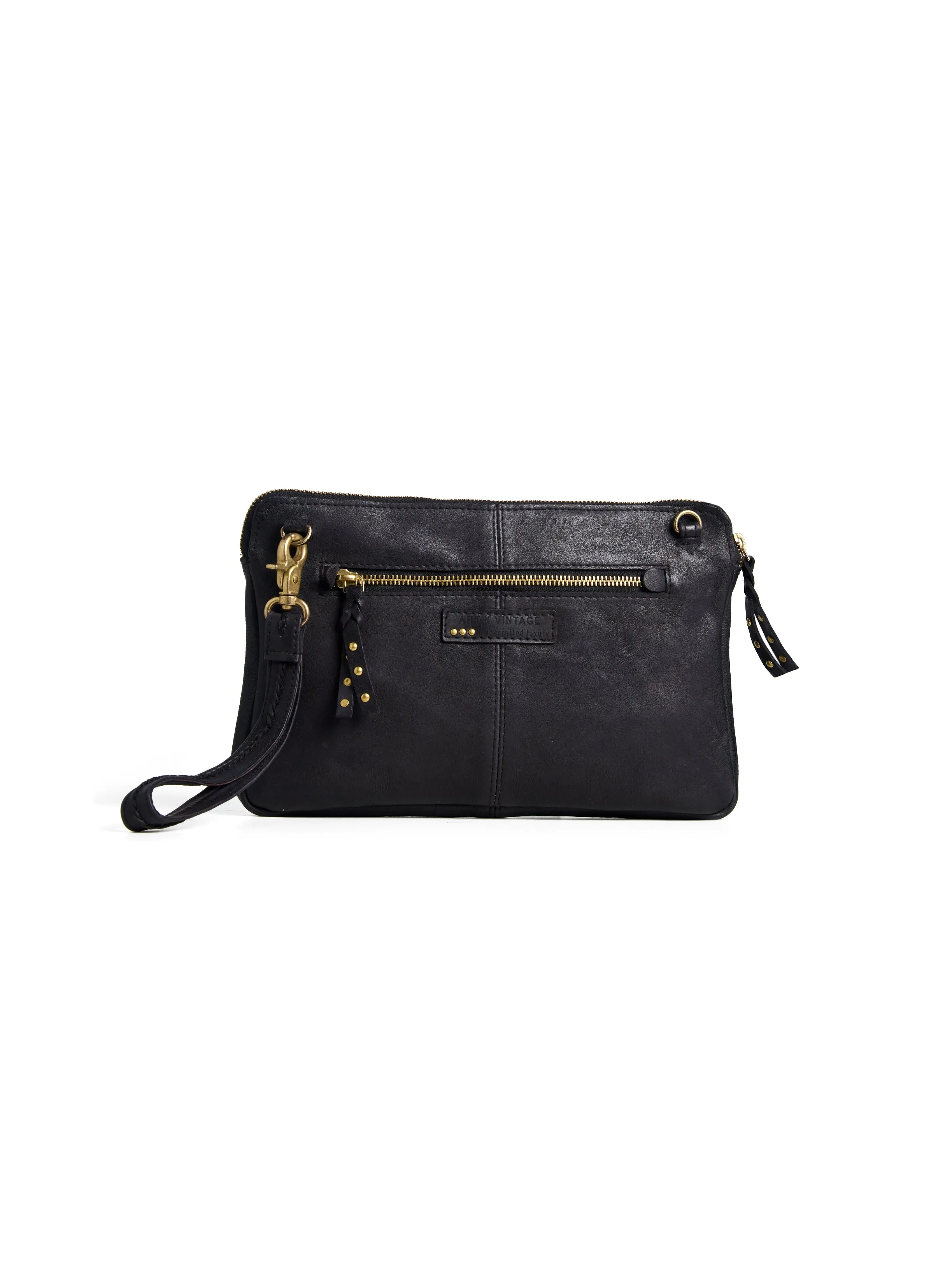 LISETTE:  Women Real Black Leather Sling Bag by Art N Vintage