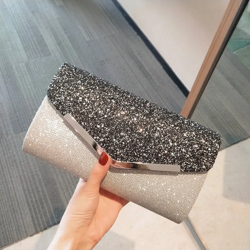 Luxy Moon PU Leather Sequins Party Clutch