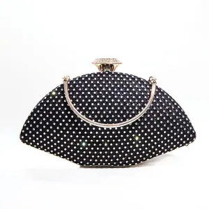 Luxy Moon Shell Shape Rhinestone Evening Bag