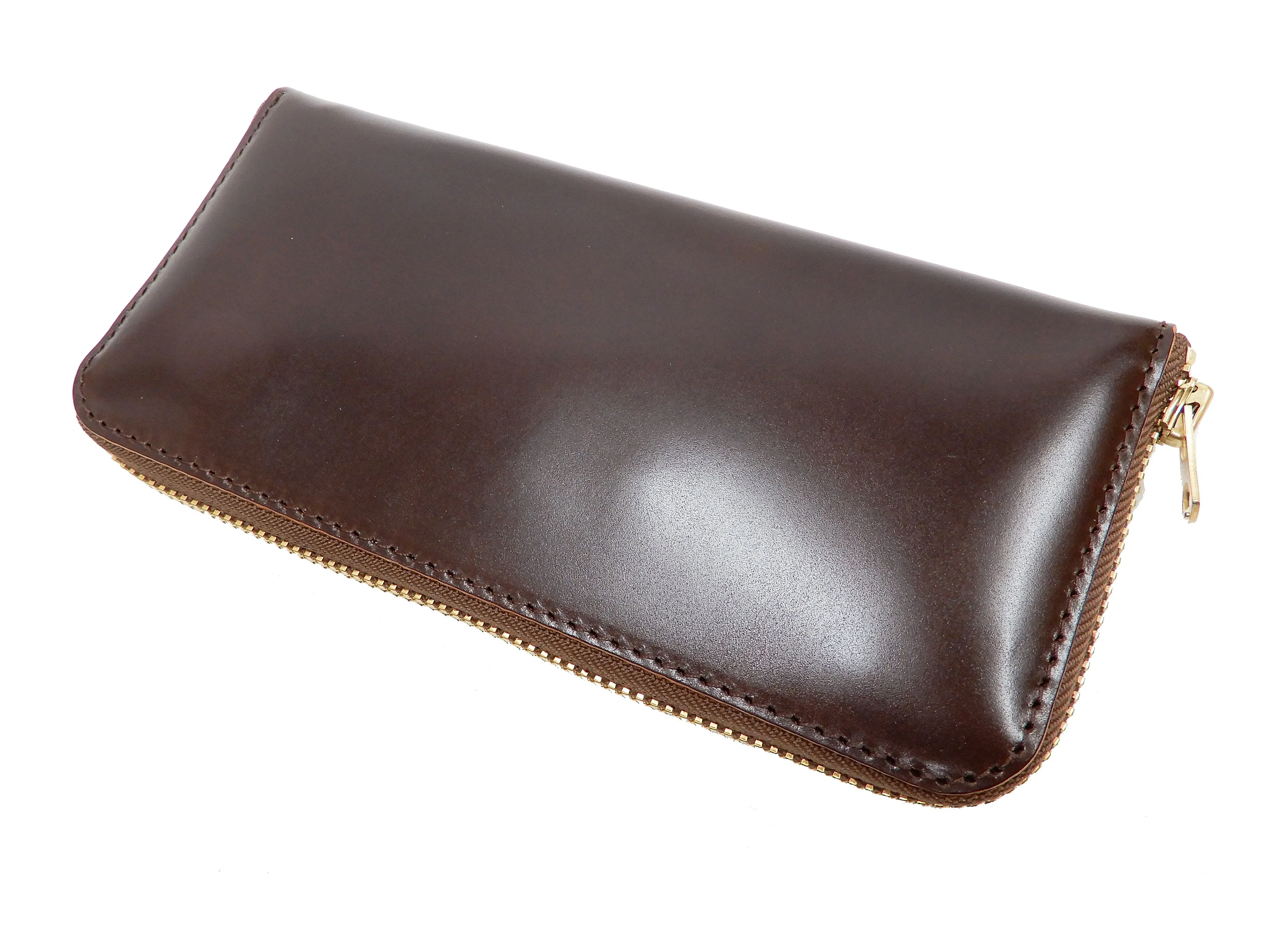 Men's Casual Leather Long Wallet Barns Outfitters Cordovan Zip Around Wallet LE-4318 Chocolate-Brown