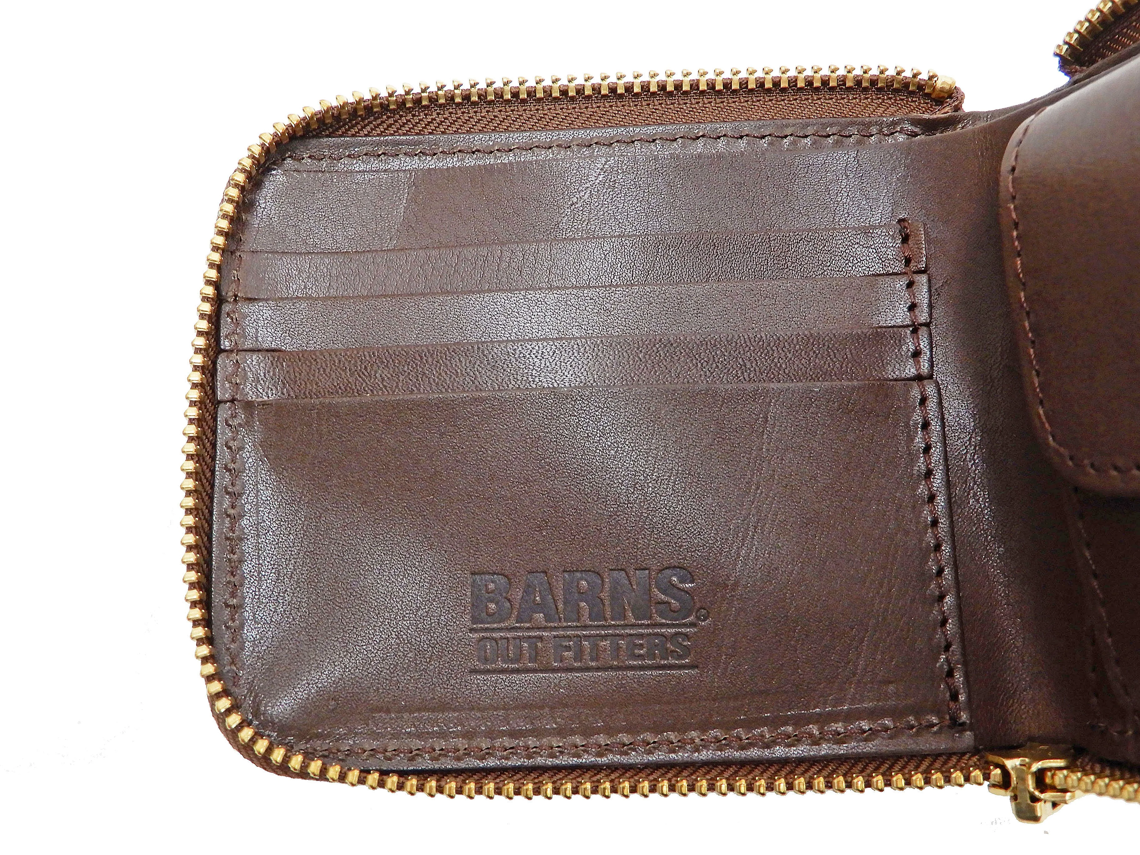 Men's Casual Leather Short Wallet Barns Outfitters Cordovan Zip Around Wallet LE-4319 Chocolate Brown