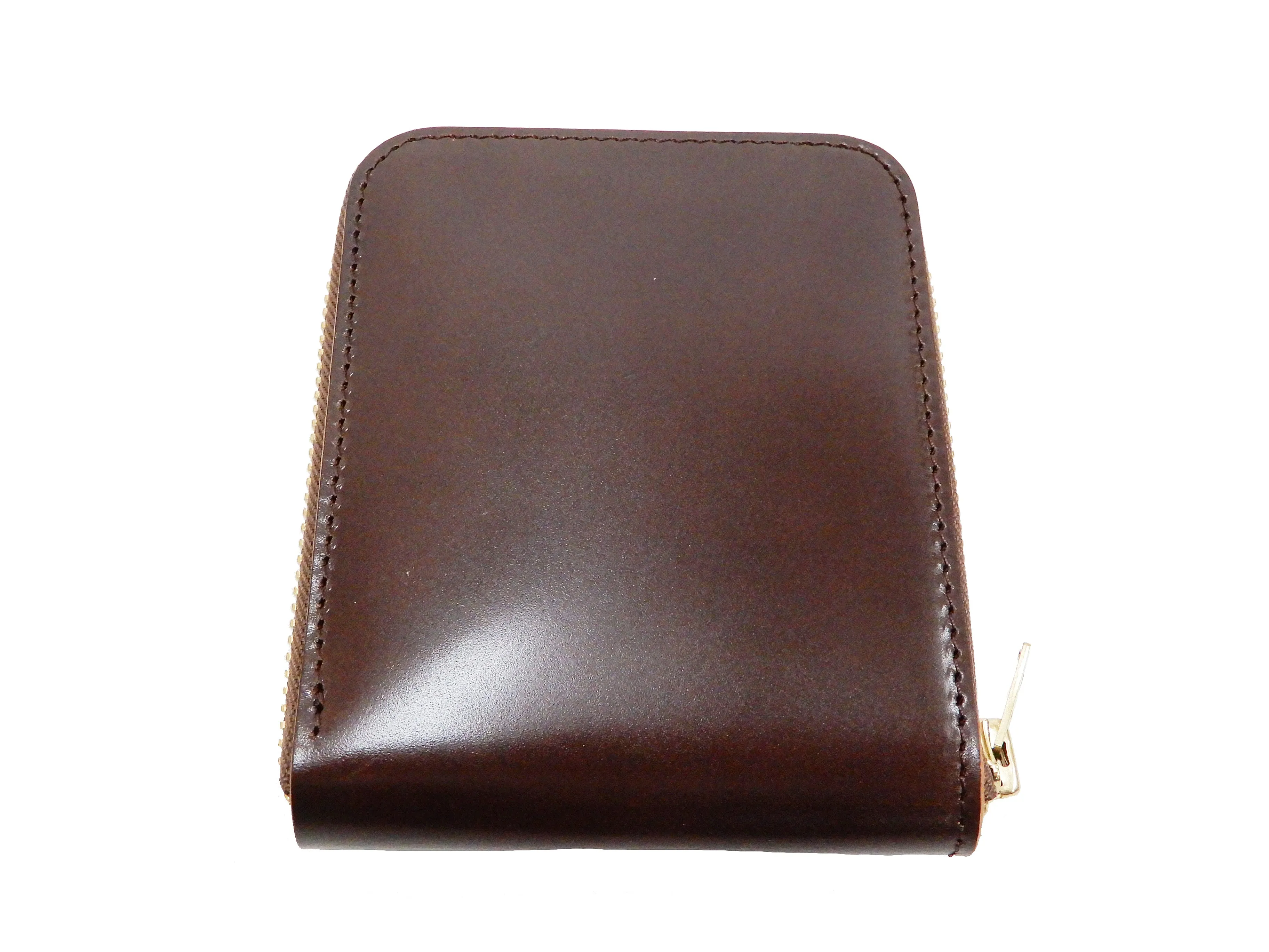 Men's Casual Leather Short Wallet Barns Outfitters Cordovan Zip Around Wallet LE-4319 Chocolate Brown