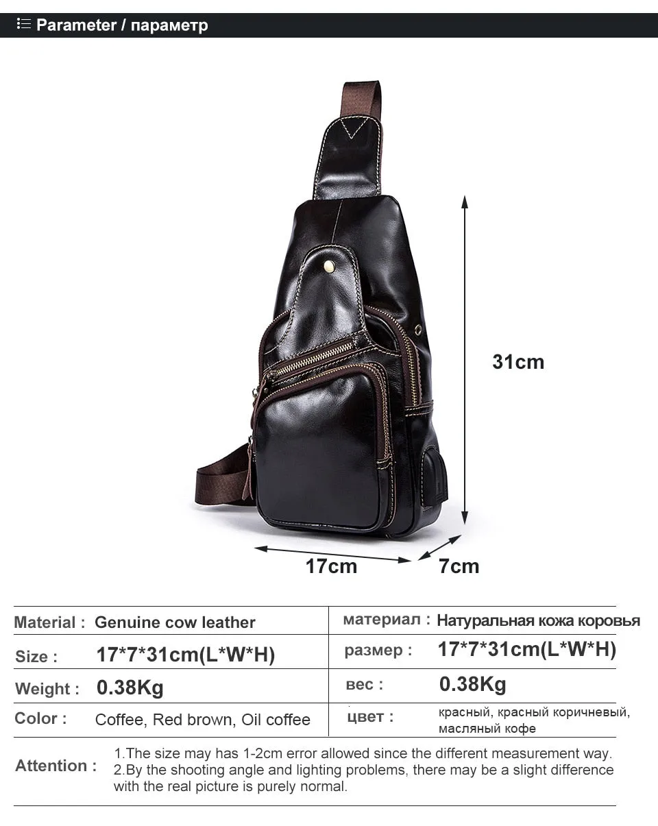 Messenger Bag Men Leather Crossbody Bags