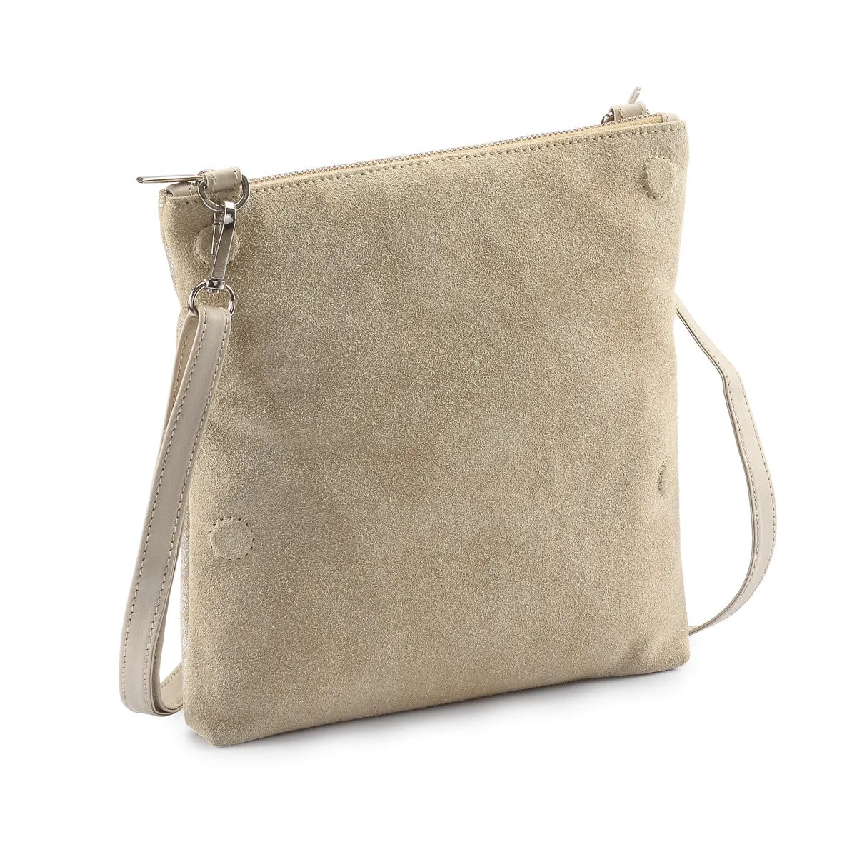 Metallic Rimor Anna 2 way leather messenger clutch bag #LW12 beige