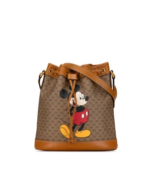 Mickey Mouse Coated Canvas Bucket Bag with Leather Trim