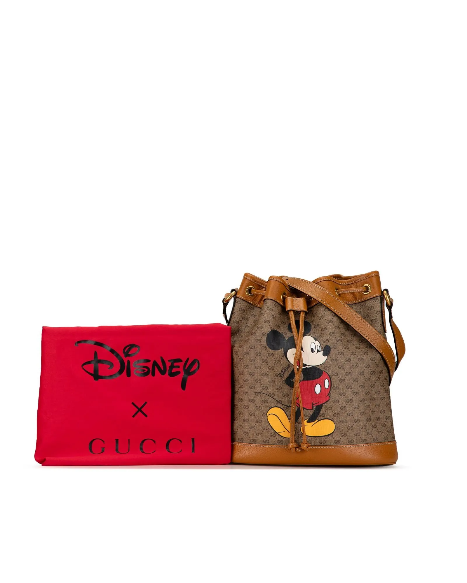 Mickey Mouse Coated Canvas Bucket Bag with Leather Trim