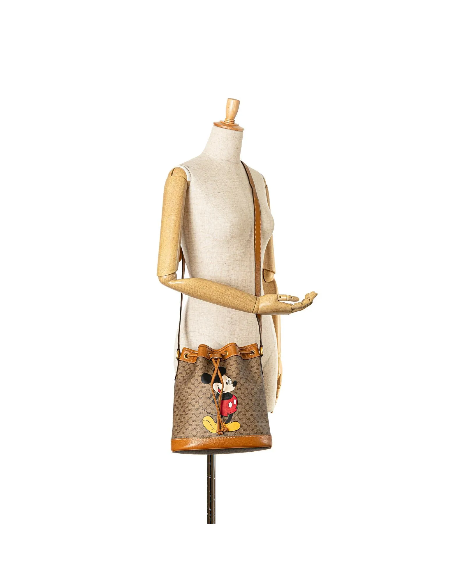 Mickey Mouse Coated Canvas Bucket Bag with Leather Trim