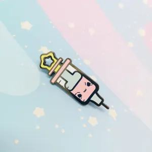 Mr. Stabby the Syringe -- Hard Enamel Pin -- Kawaii Medical Pins Series