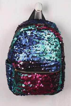 Multi Color Sequins Backpack Bag