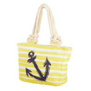 Navy Anchor Yellow Tote Bag