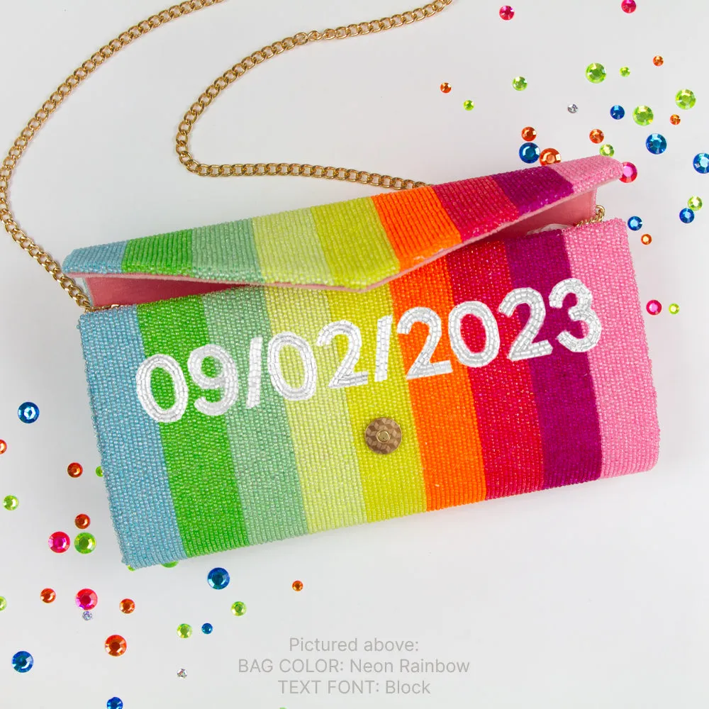 Neon Rainbow Mrs Clutch Bag (ENV)